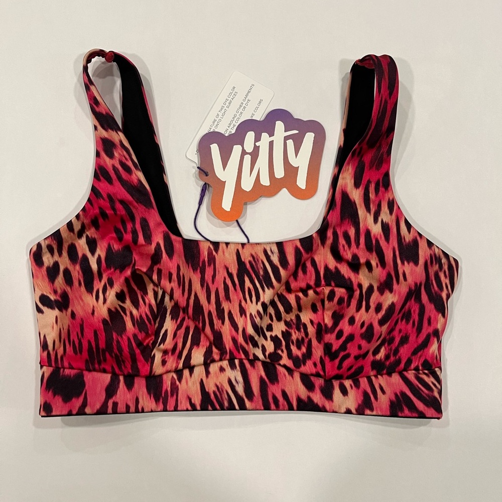 YITTY Wild Pink and Black Sports Bra